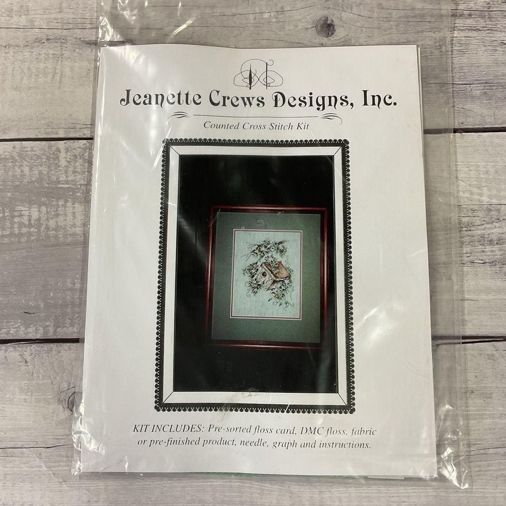 Jeanette‎ Crews Designs Counted Cross Stitch Kit Birdhouse Floral #JC8106-3K
